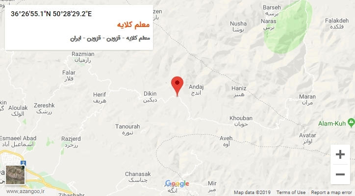 روستای معلم کلایه بر روی نقشه