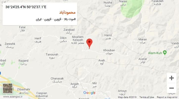 روستای محمودآباد بر روی نقشه