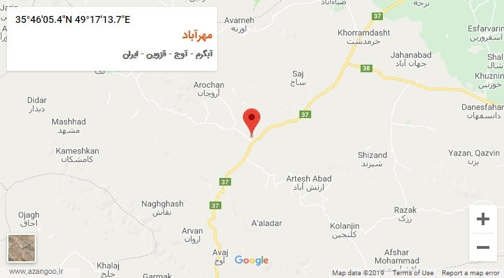 روستای مهرآباد بر روی نقشه