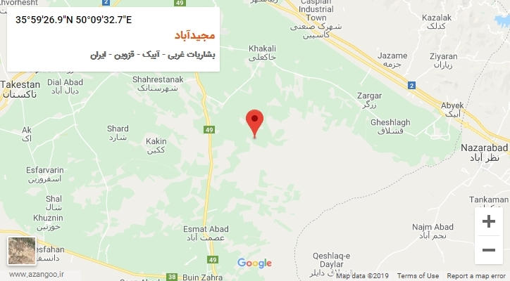 روستای مجیدآباد بر روی نقشه