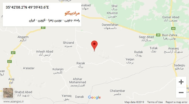 روستای مرادبیگلو بر روی نقشه