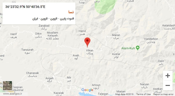 روستای نسا بر روی نقشه