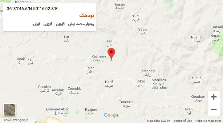 روستای نودهک بر روی نقشه