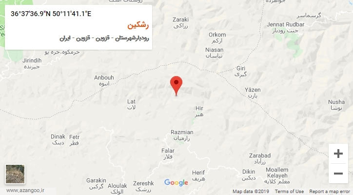 روستای رشکین بر روی نقشه