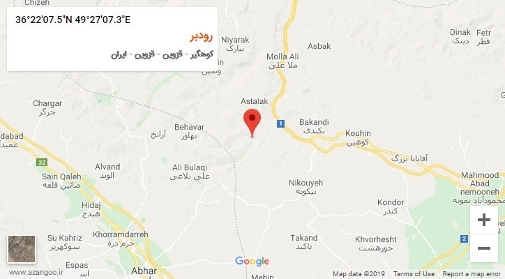 روستای رودبر بر روی نقشه