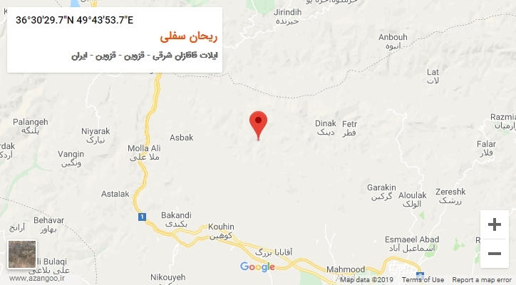 روستای ریحان سفلی بر روی نقشه