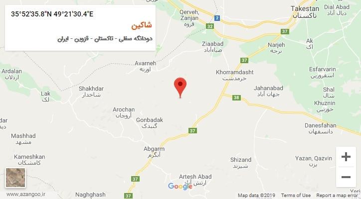 روستای شاکین بر روی نقشه