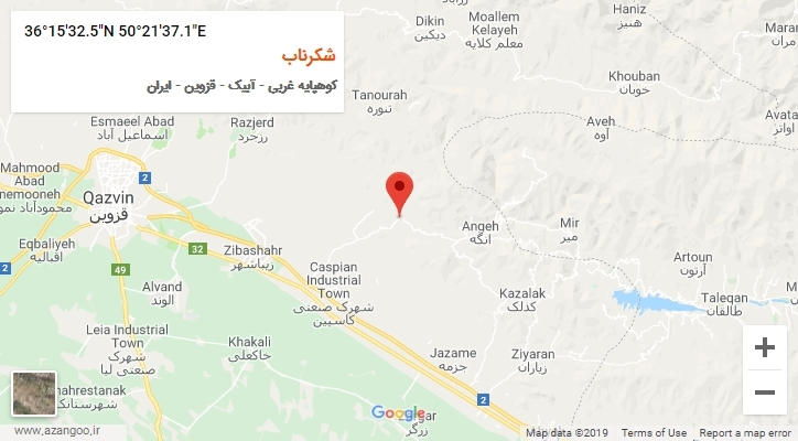 روستای شکرناب بر روی نقشه