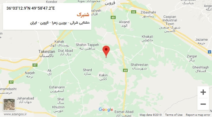 روستای شنبرک بر روی نقشه