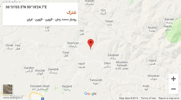 روستای شترک بر روی نقشه