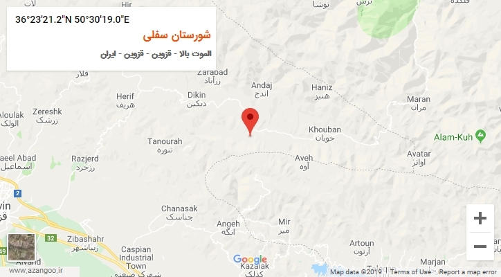روستای شورستان سفلی بر روی نقشه