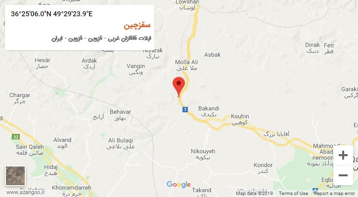 روستای سقزچین بر روی نقشه
