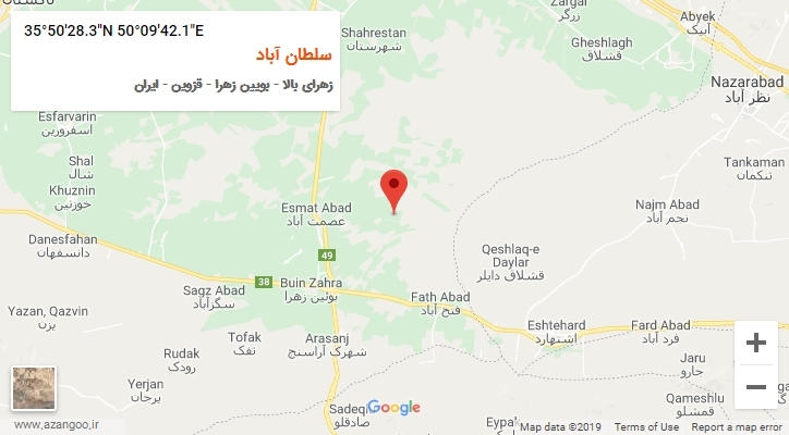 روستای سلطان آباد بر روی نقشه