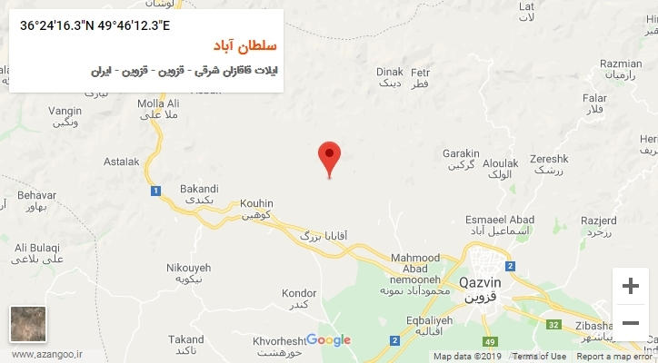 روستای سلطان آباد بر روی نقشه