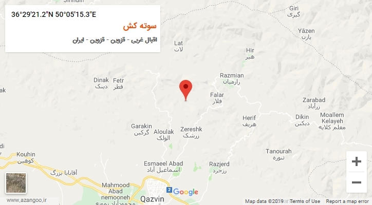 روستای سوته کش بر روی نقشه