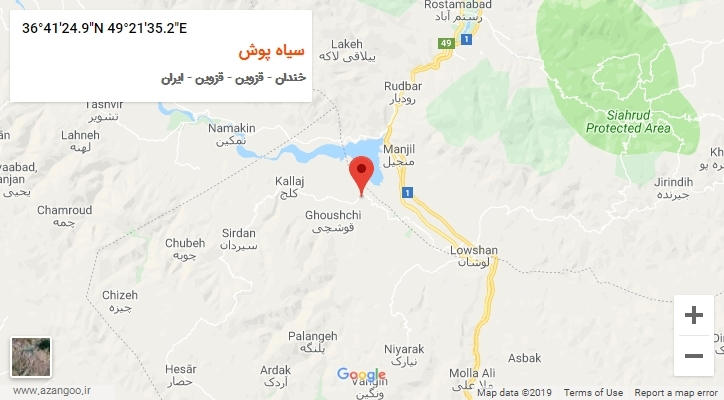 روستای سیاه پوش بر روی نقشه