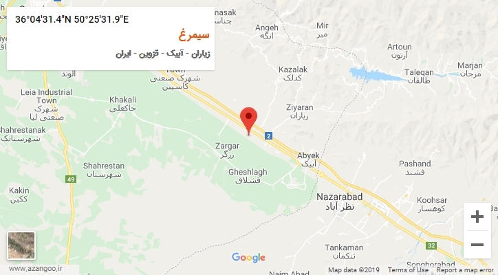 روستای سیمرغ بر روی نقشه