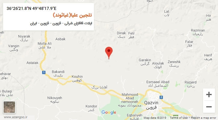 روستای تلجین علیا(غیاثوند) بر روی نقشه