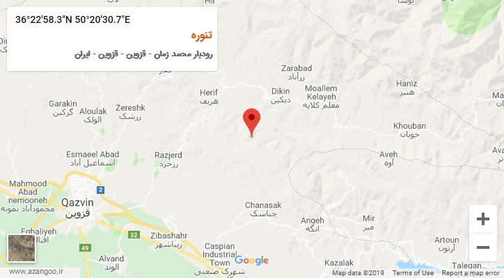 روستای تنوره بر روی نقشه