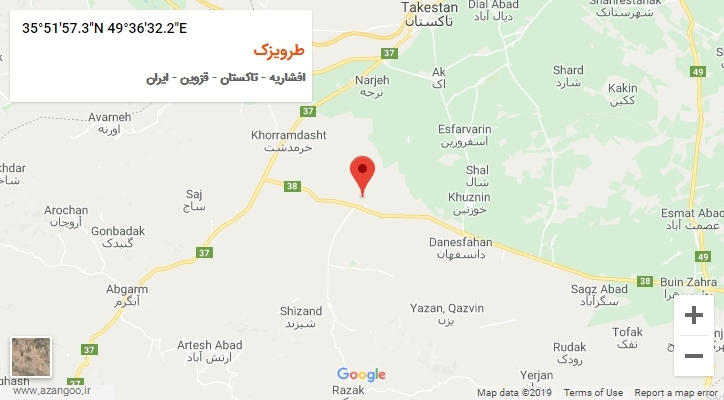روستای طرویزک بر روی نقشه