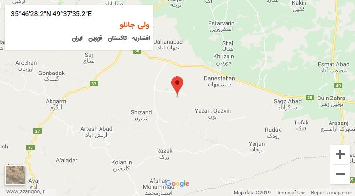 روستای ولی جانلو بر روی نقشه