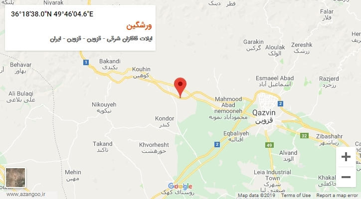 روستای ورشگین بر روی نقشه