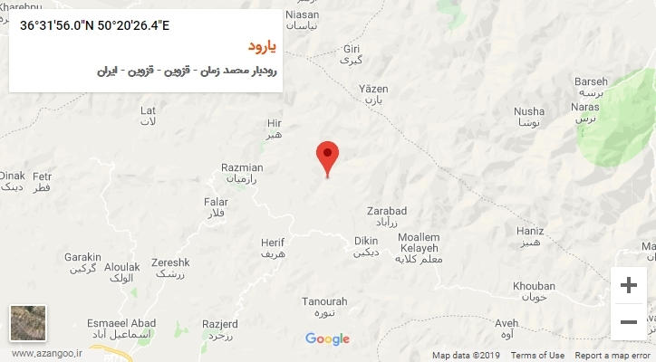 روستای یارود بر روی نقشه