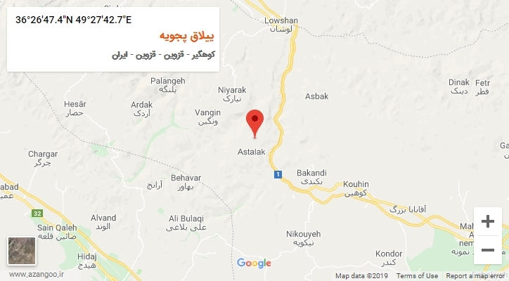 روستای ییلاق پجویه بر روی نقشه