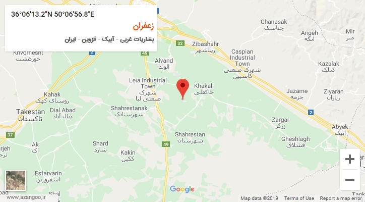 روستای زعفران بر روی نقشه