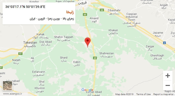 روستای زلیخا بر روی نقشه