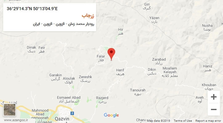 روستای زرجاب بر روی نقشه