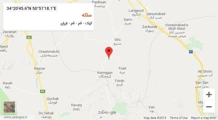 روستای سلکه بر روی نقشه