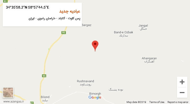 روستای عبادیه جدید بر روی نقشه