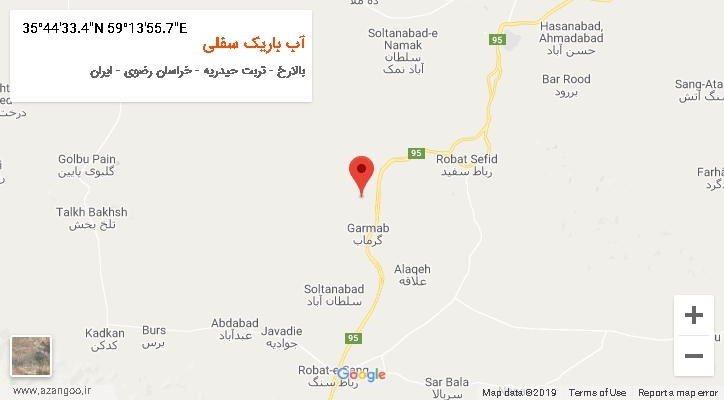 روستای آب باریک سفلی بر روی نقشه