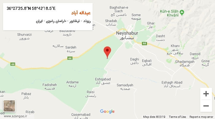 روستای عبداله آباد بر روی نقشه