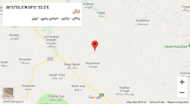 روستای ابگل بر روی نقشه