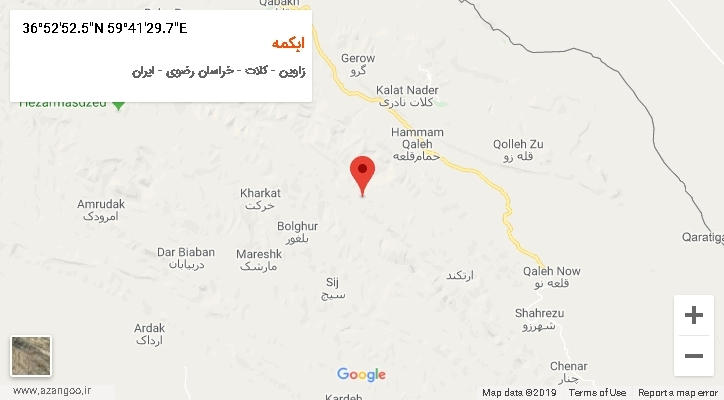 روستای ابکمه بر روی نقشه