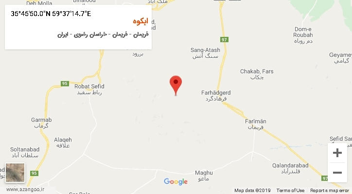 روستای ابکوه بر روی نقشه