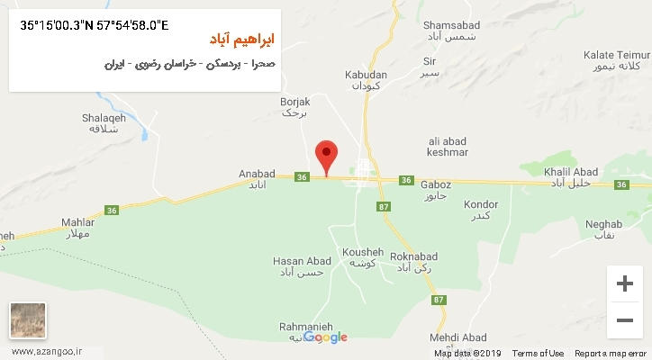 روستای ابراهیم آباد بر روی نقشه