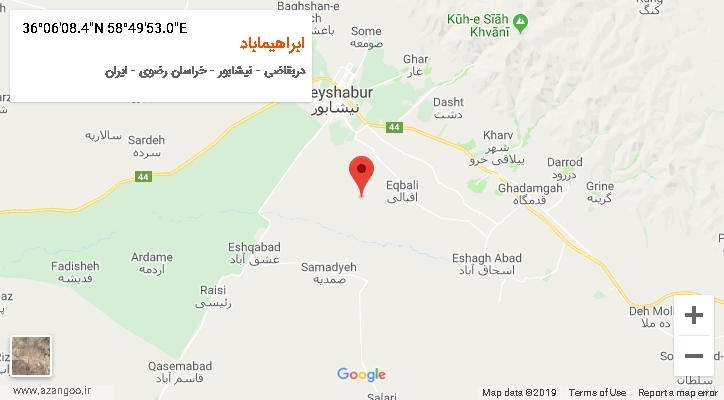روستای ابراهیماباد بر روی نقشه