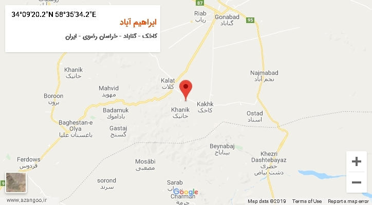 روستای ابراهیم آباد بر روی نقشه