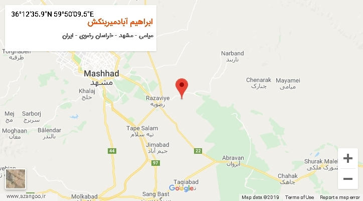 روستای ابراهیم آبادمیربنکش بر روی نقشه