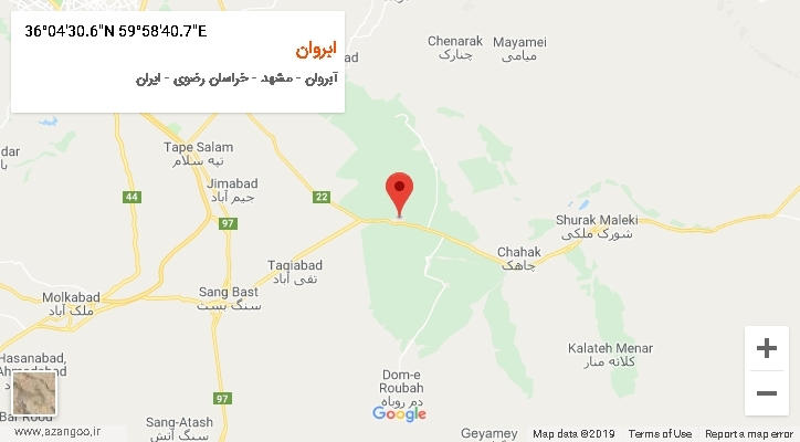 روستای ابروان بر روی نقشه