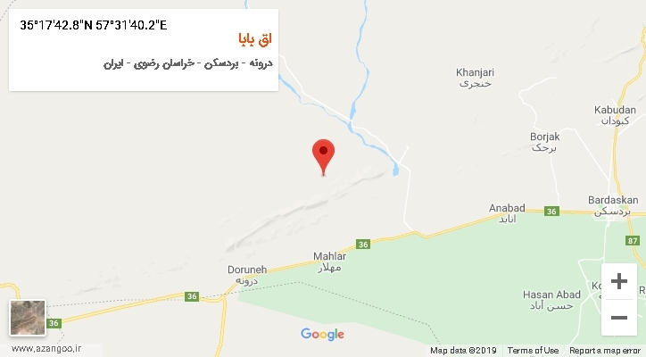 روستای اق بابا بر روی نقشه
