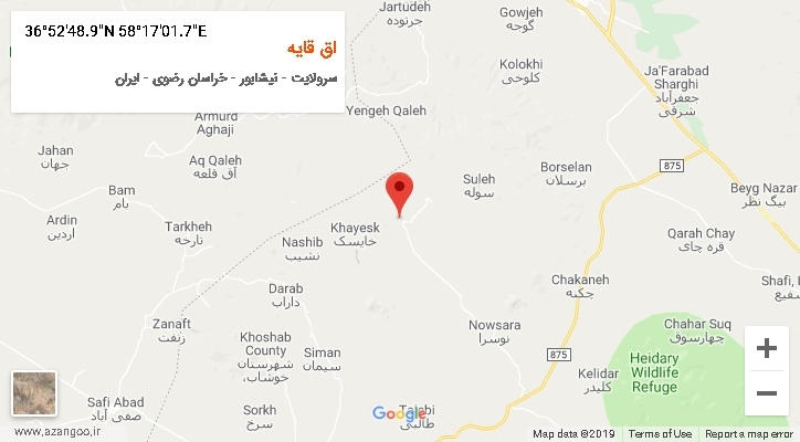 روستای اق قایه بر روی نقشه