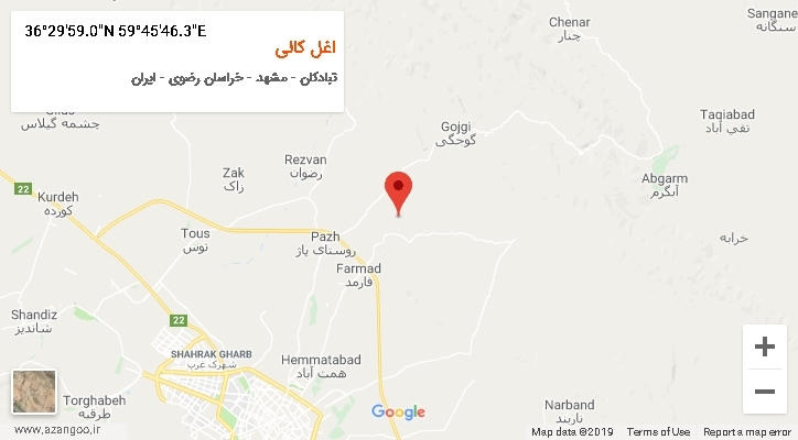 روستای اغل کالی بر روی نقشه