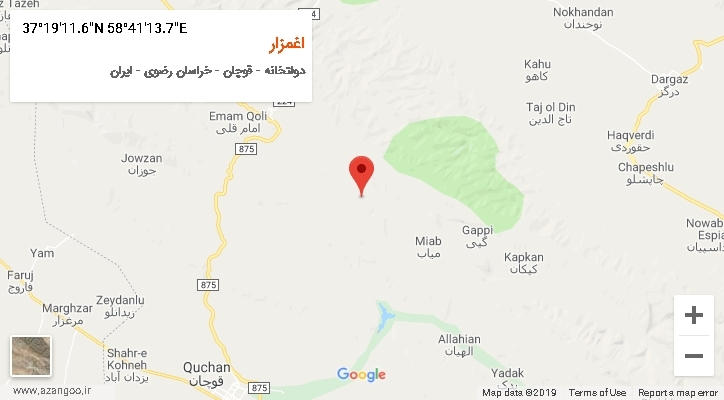 روستای اغمزار بر روی نقشه