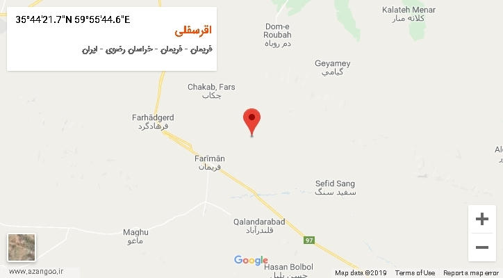 روستای اقرسفلی بر روی نقشه
