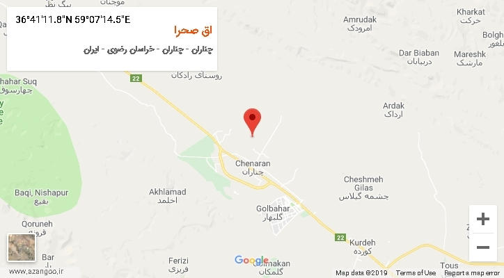 روستای اق صحرا بر روی نقشه