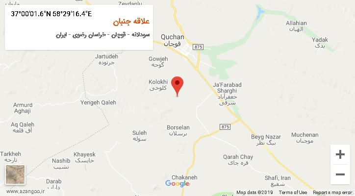 روستای علاقه جنبان بر روی نقشه